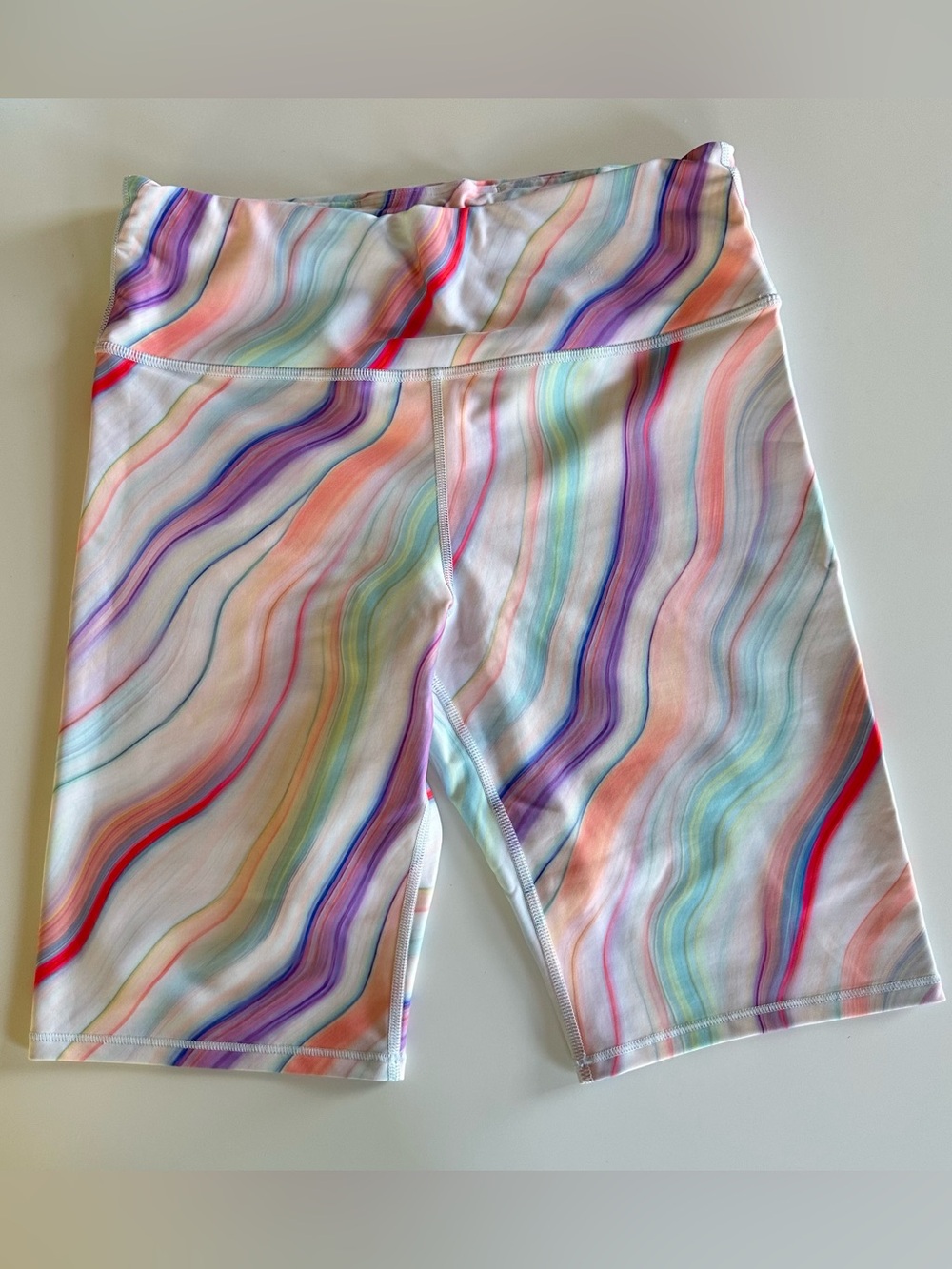 Athleta Love Proudly 7” Bike Short in Marbled Multicolor